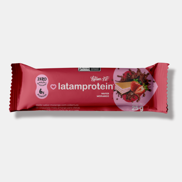 Wafer de Morango e Whey Protein Zero 25g